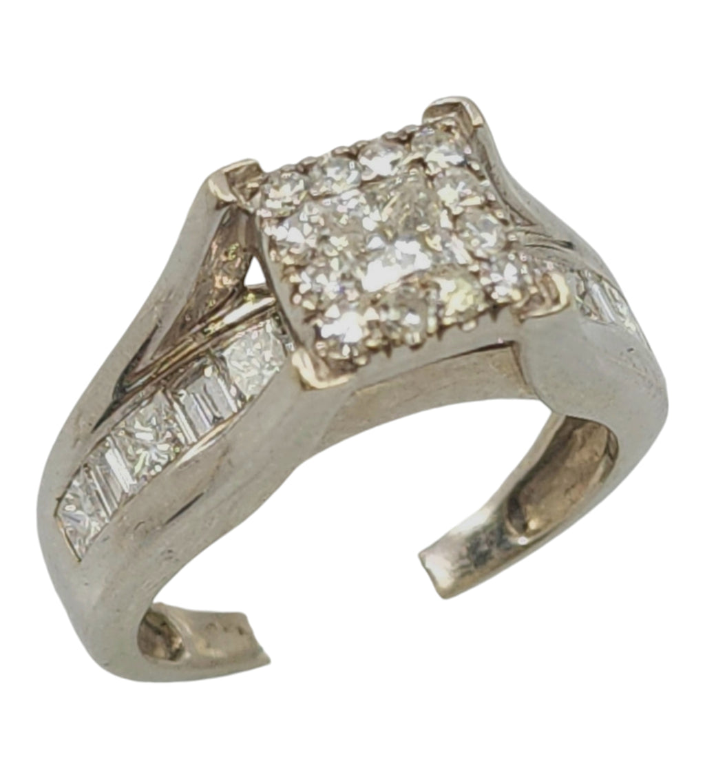 14k white gold diamond ring
