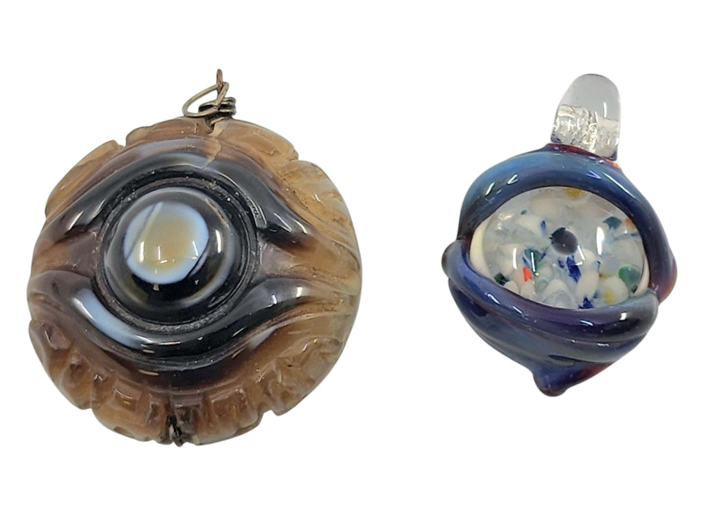 Murano Glass Pendant with a large Jade pendant