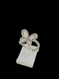 14K WHITE BUTTERFLY DIAMOND RING