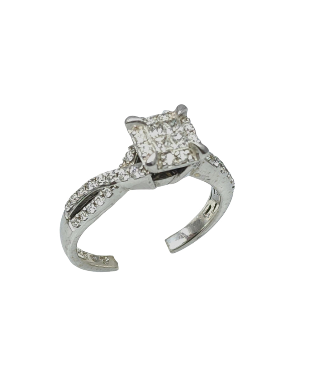 10k white gold diamond ring