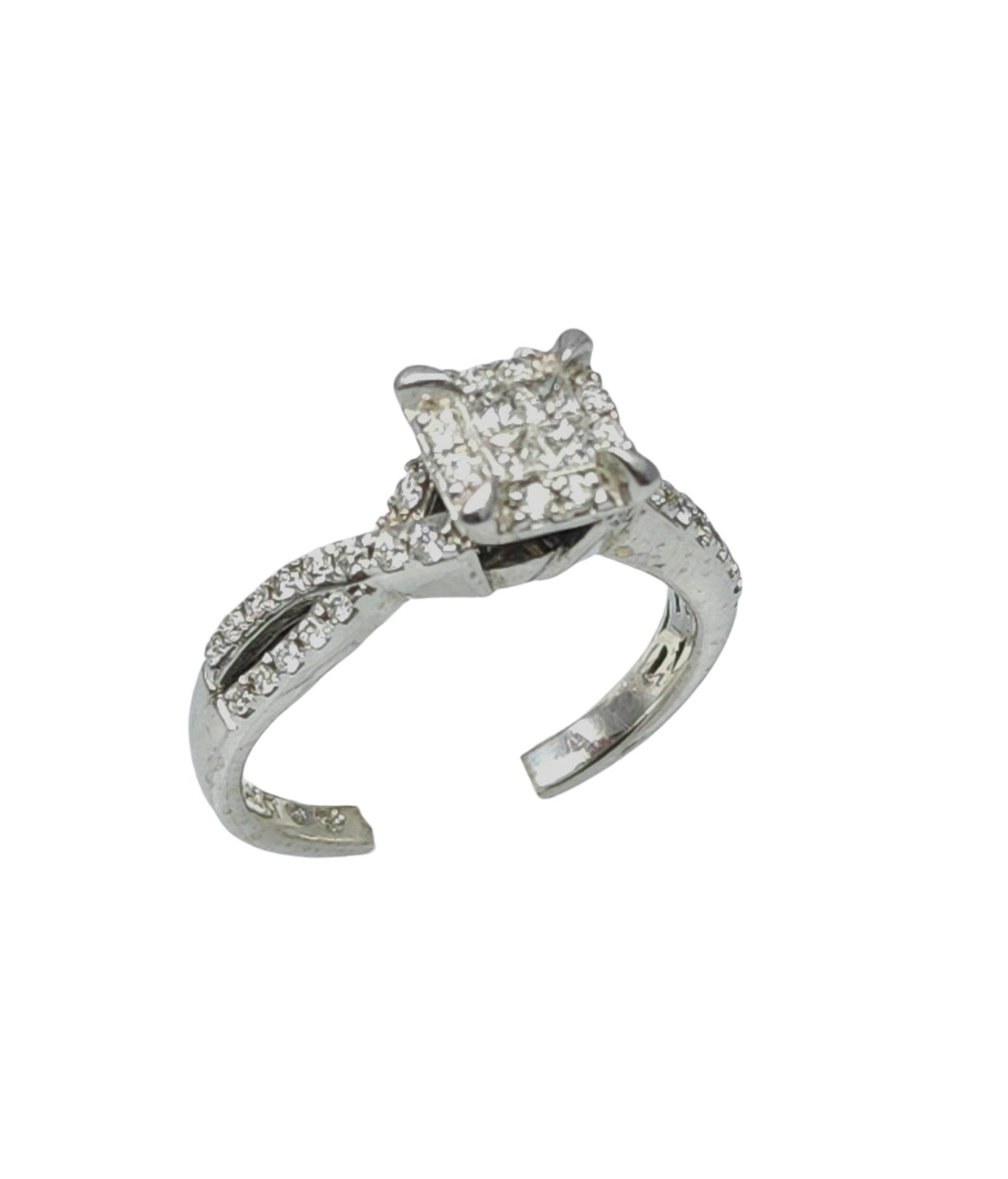 10k white gold diamond ring