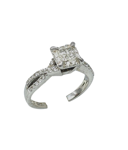 10k white gold diamond ring