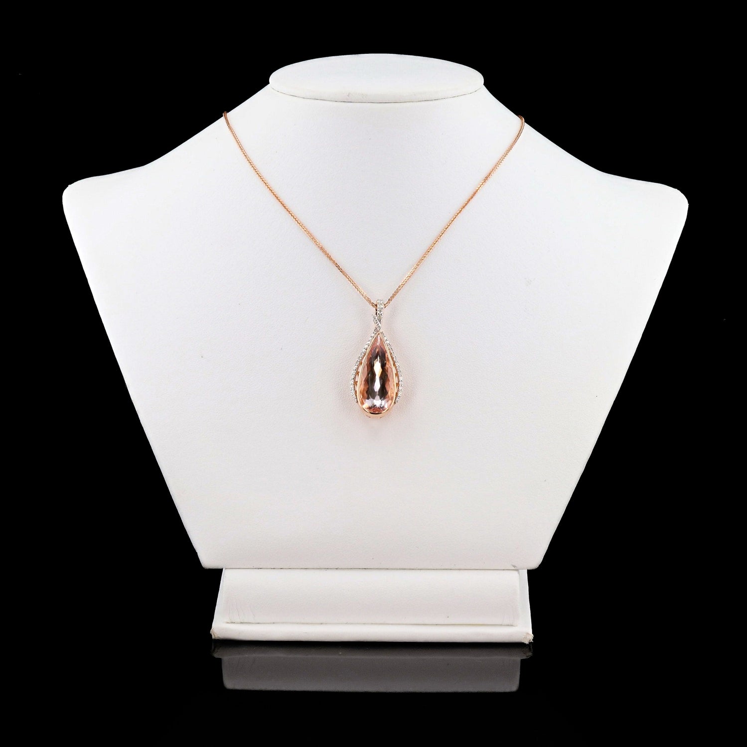 8.24ct Morganite and 0.45ctw Diamond 14K Rose and White Gold Pendant