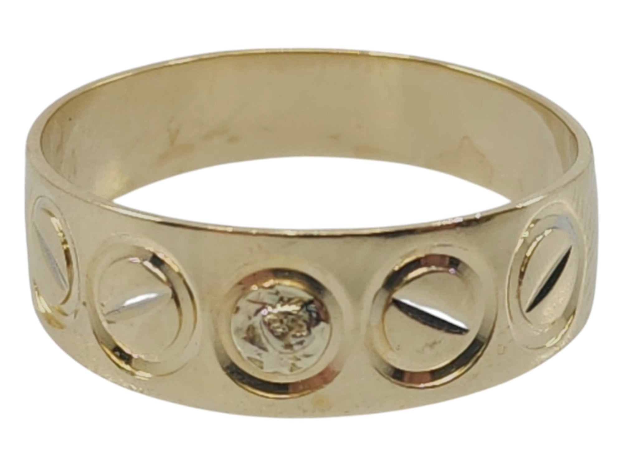 14K YELLOW GOLD SCREW RING