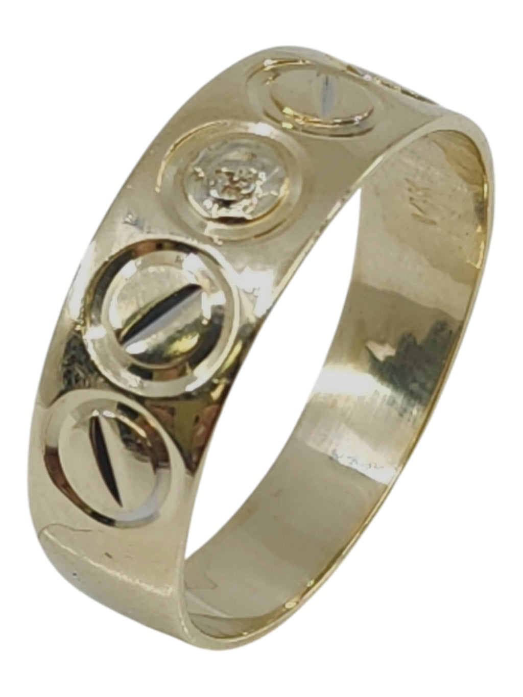 14K YELLOW GOLD SCREW RING