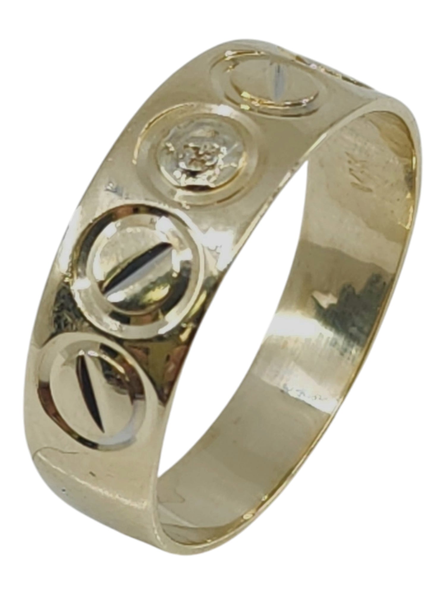 14K YELLOW GOLD SCREW RING