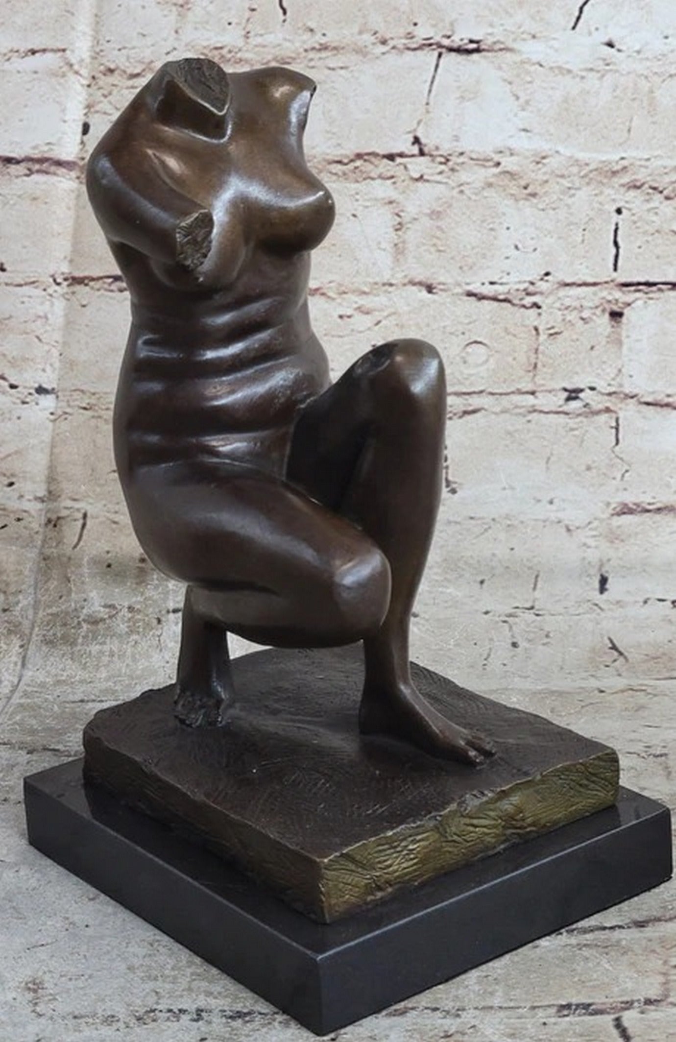 Signed Barbedienne Nude Female Torso Bronze