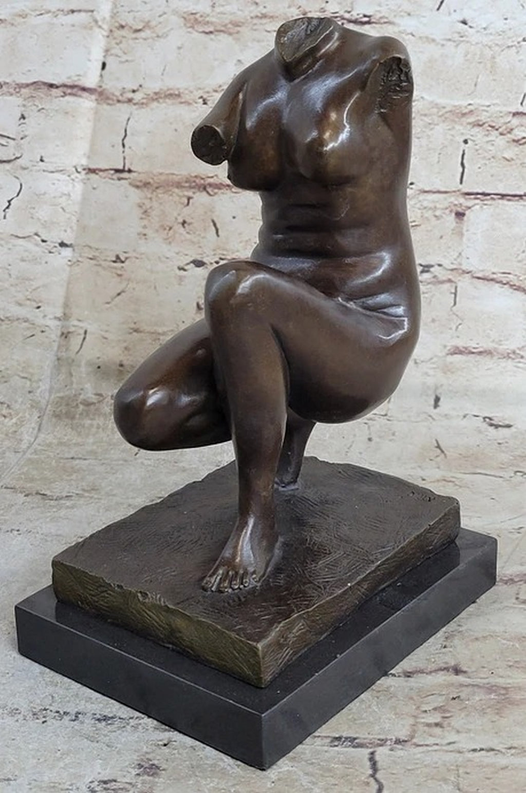 Signed Barbedienne Nude Female Torso Bronze