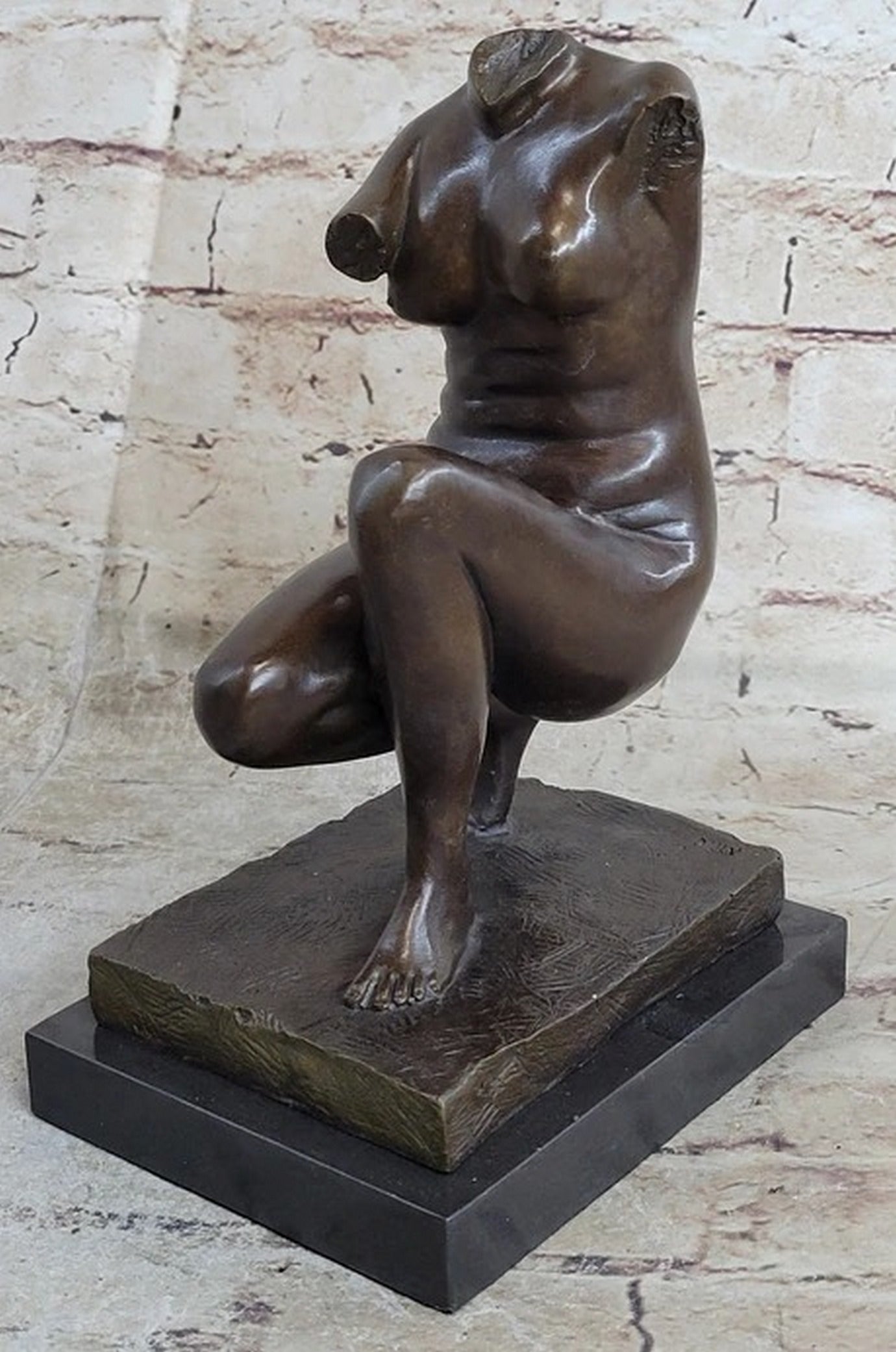 Signed Barbedienne Nude Female Torso Bronze