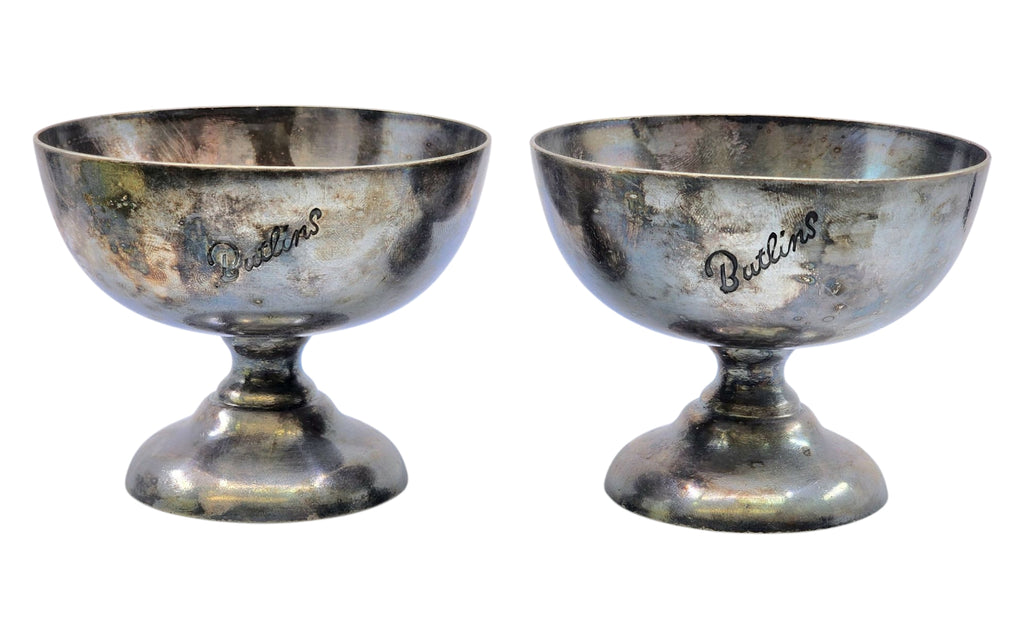 two vintage Elkington silver-plated dessert cups
