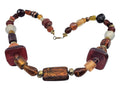 Antique Butterscotch Amber Swirl Bead Necklace