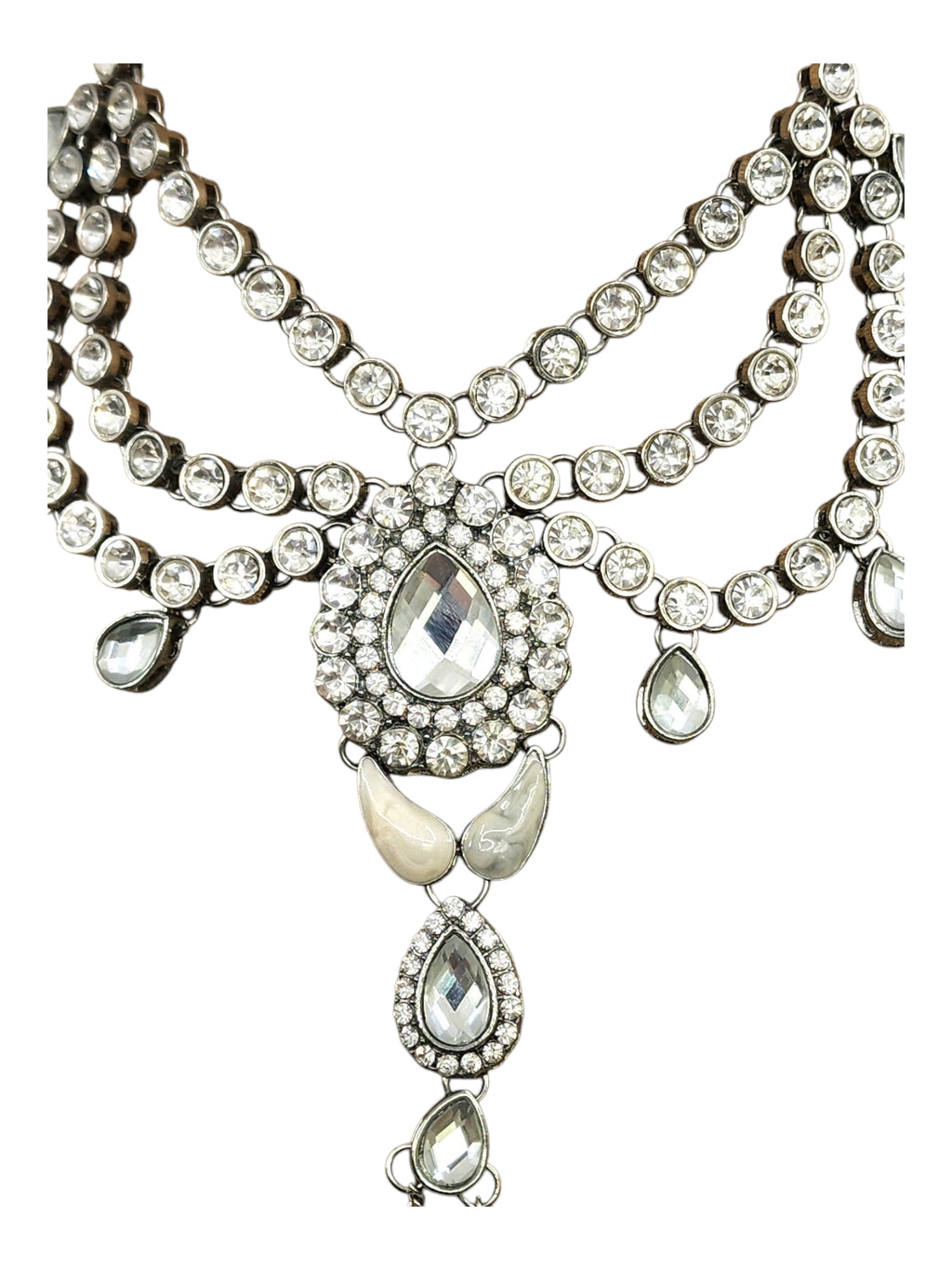 Vintage Faceted Crystal Rhinestone Encrusted Vintage Bib "Royalty" Necklace