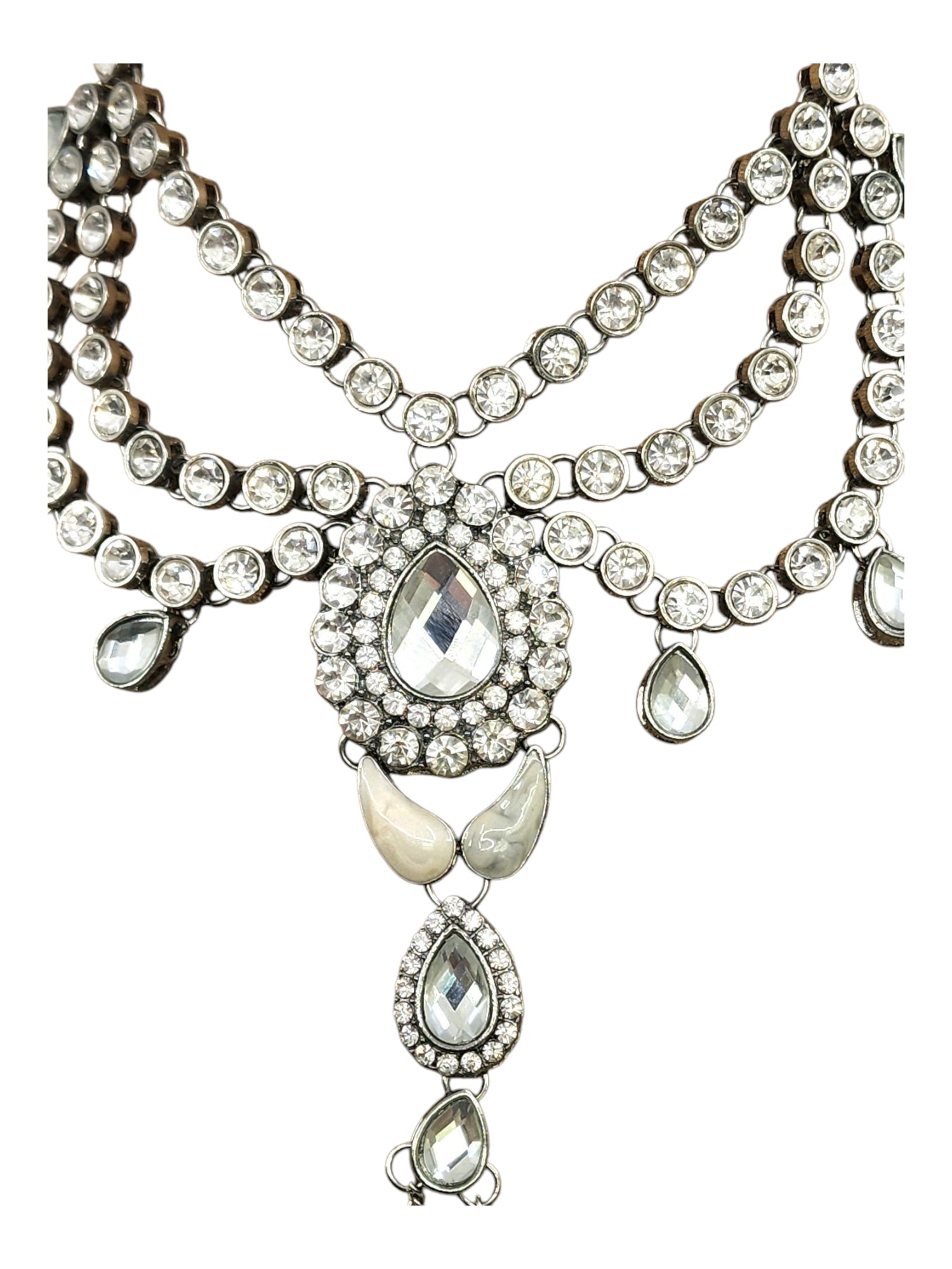 Vintage Faceted Crystal Rhinestone Encrusted Vintage Bib "Royalty" Necklace