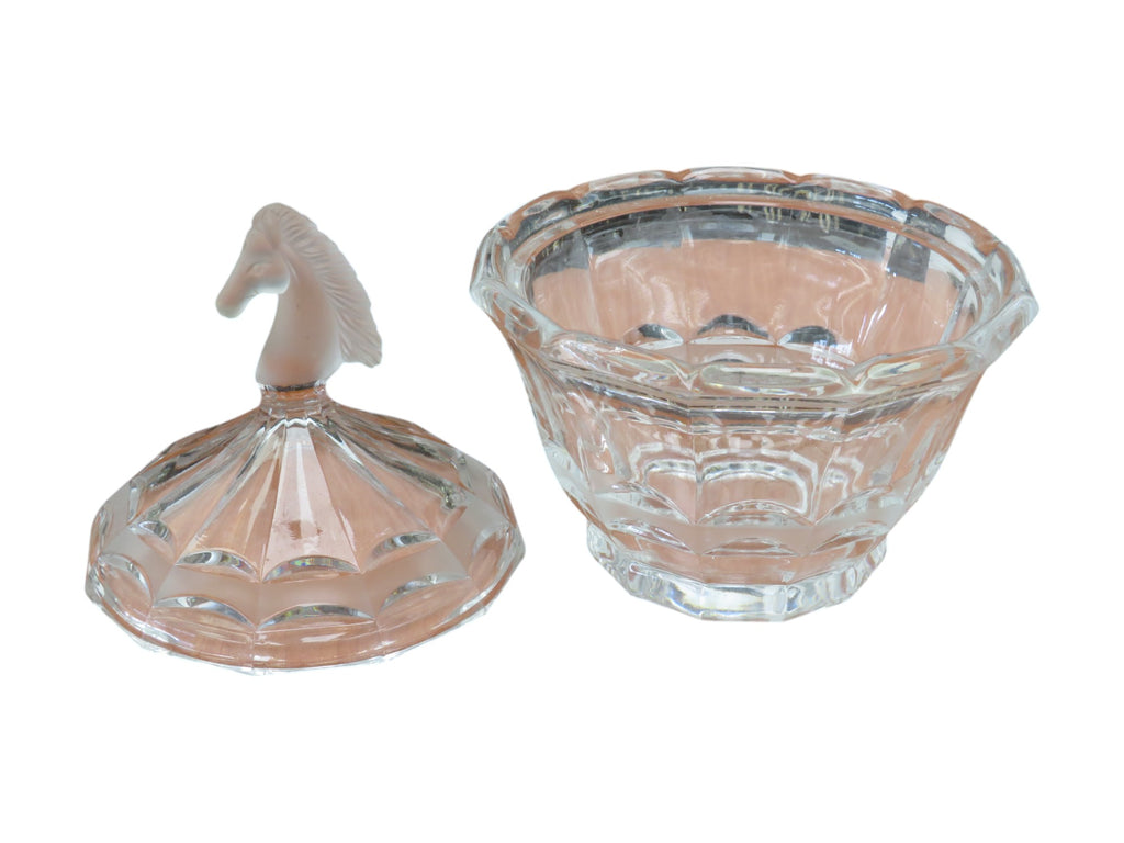 Vintage Horse Head glass candy bowl dish