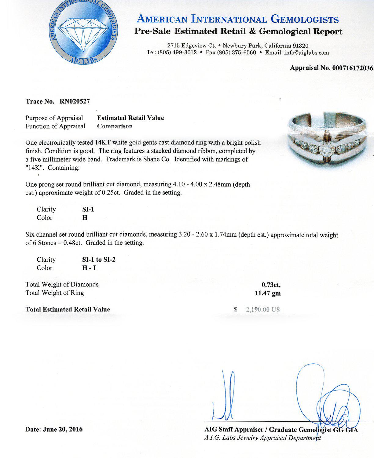 0.73ctw Diamond 14KT White Gold Ring