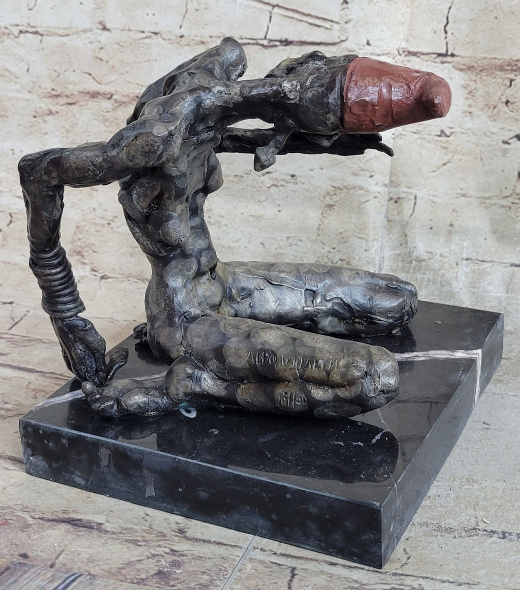 Grotesque Evil Monster Zombie Nude Figure Bronze Sculpture Statue