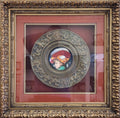 enamelled porcelain plates with embossed metal edge in Renaissance style, late 19th century