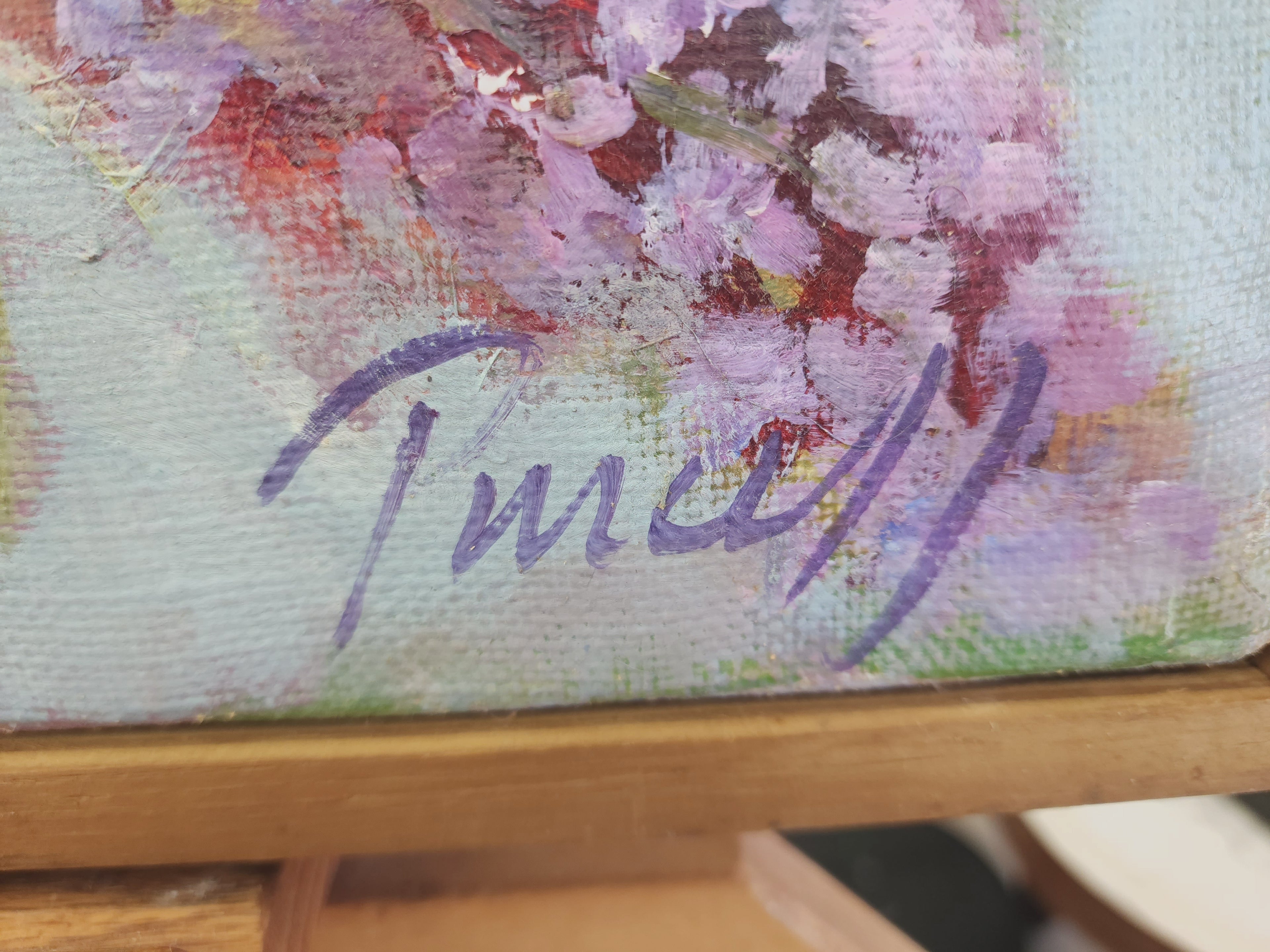Oil painting on canvas Summer lilac bush Unkown Artist