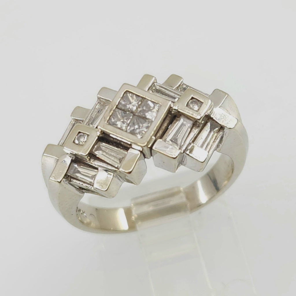 14k white gold diamond ring