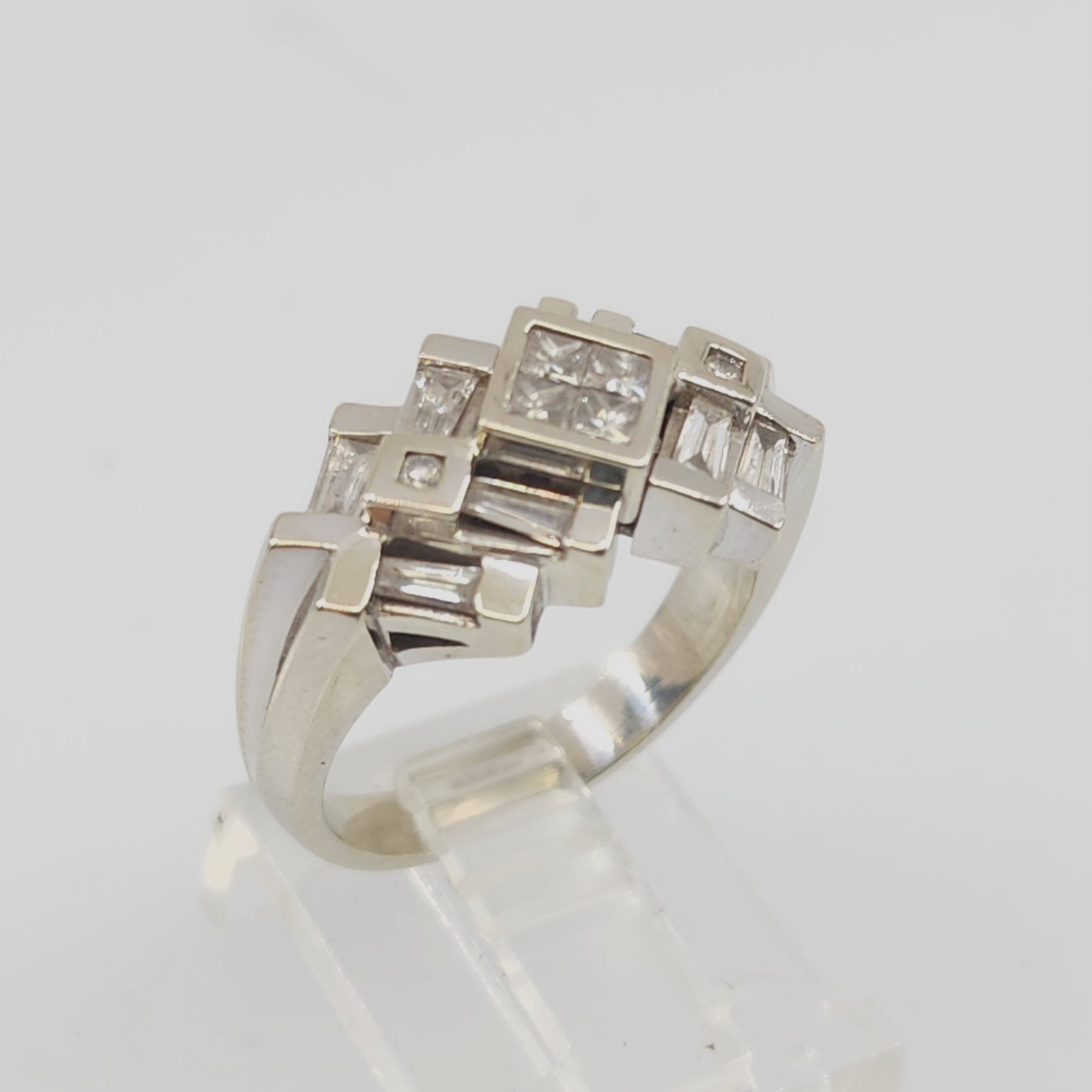 14k white gold diamond ring