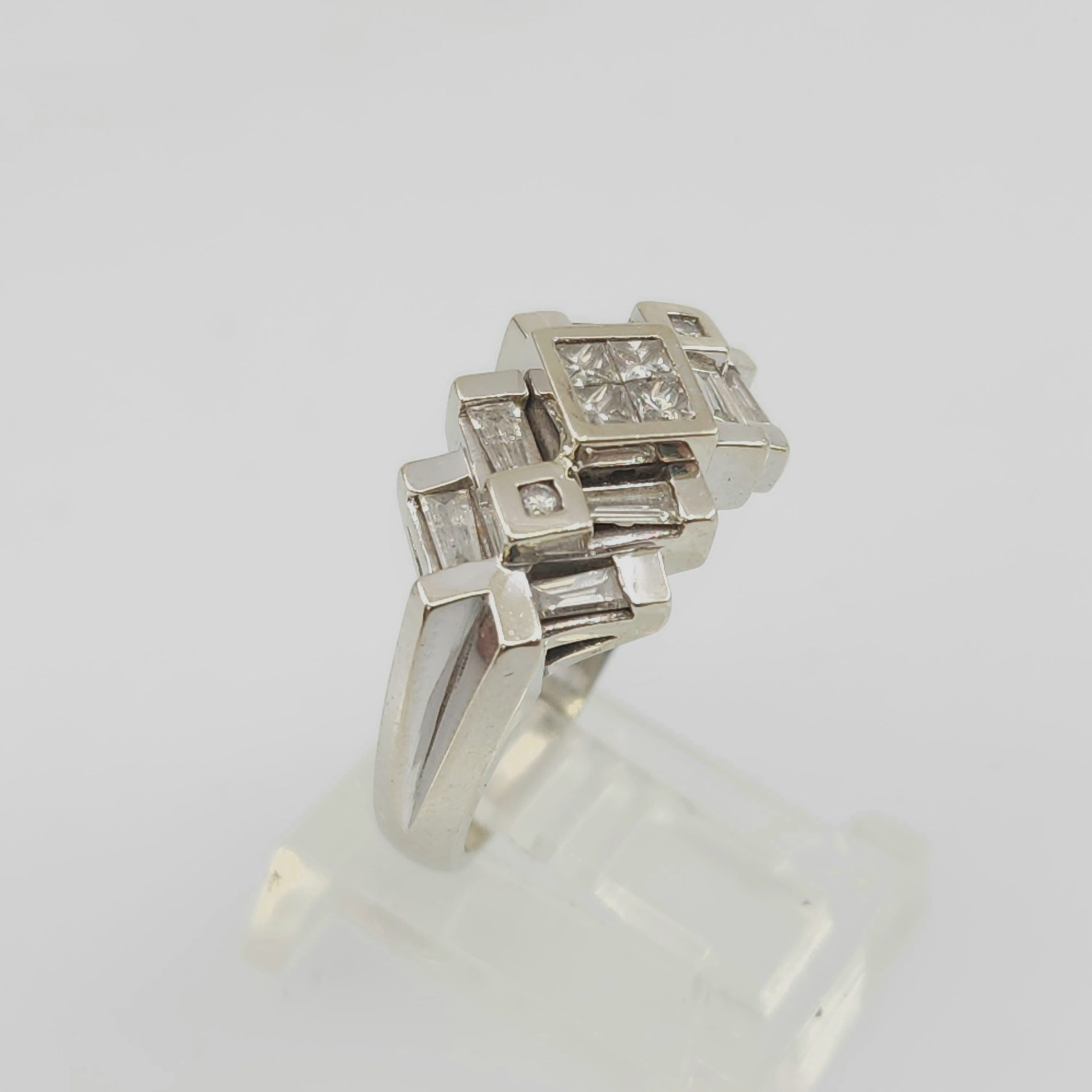 14k white gold diamond ring
