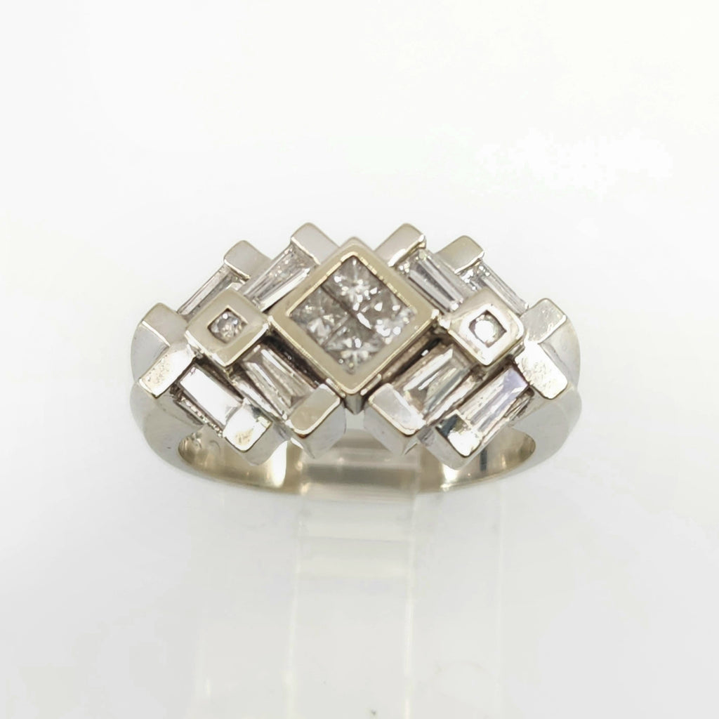 14k white gold diamond ring