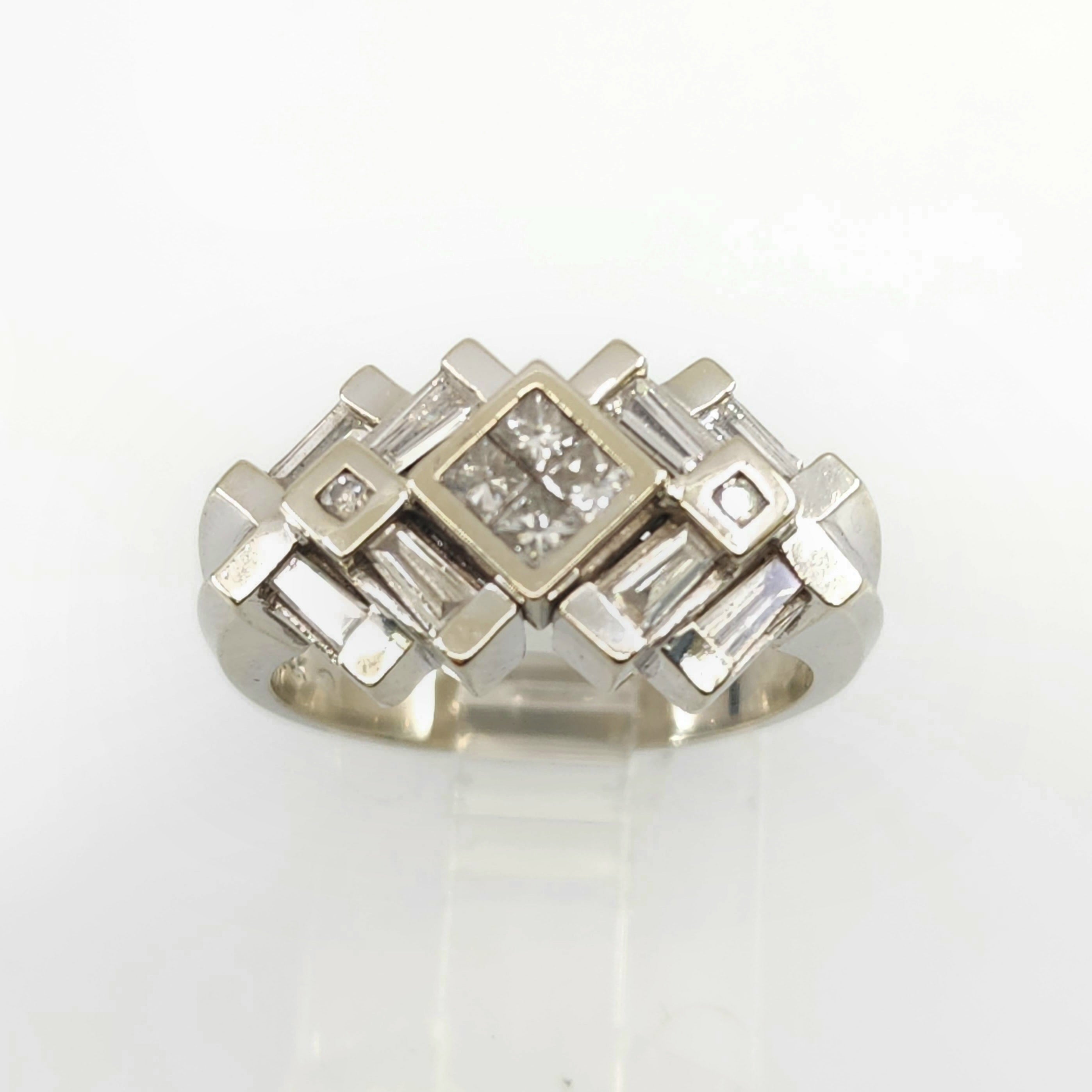 14k white gold diamond ring