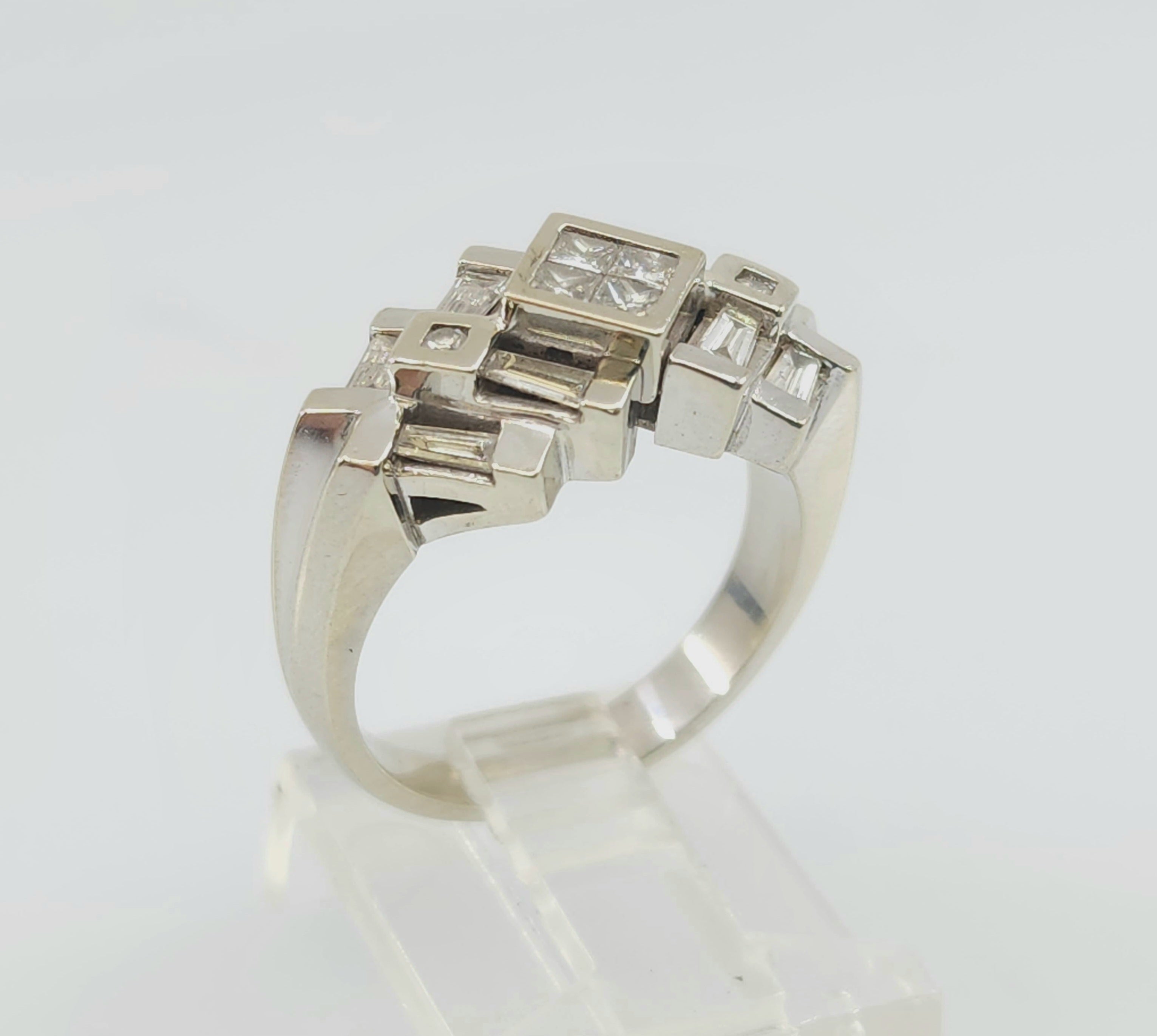 14k white gold diamond ring