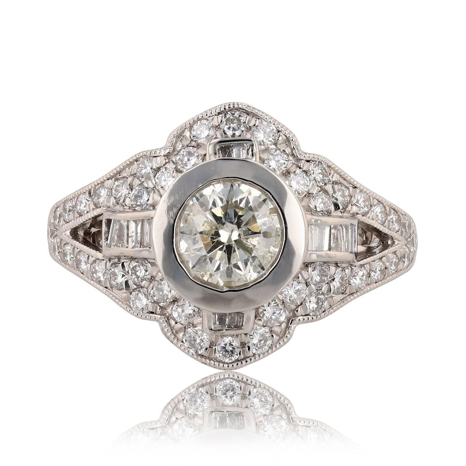 0.80ct CENTER Diamond Platinum Ring (1.44ctw Diamonds)