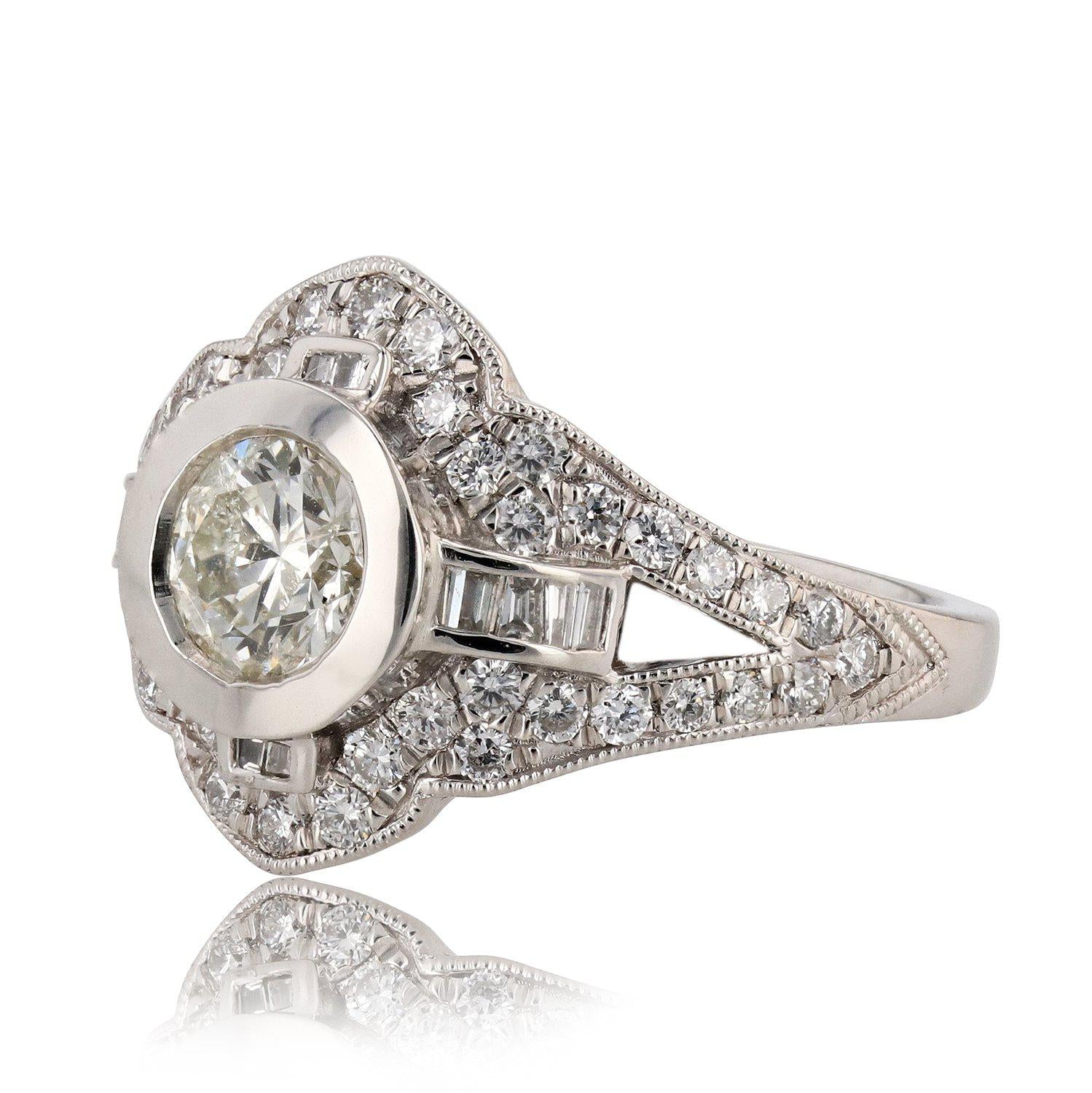 0.80ct CENTER Diamond Platinum Ring (1.44ctw Diamonds)