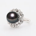 12.20mm South Sea Pearl and 1.45ctw Diamond Platinum Ring