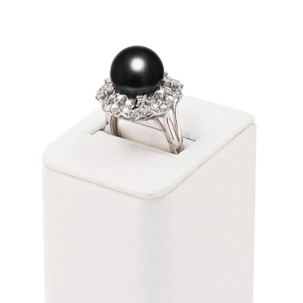 12.20mm South Sea Pearl and 1.45ctw Diamond Platinum Ring