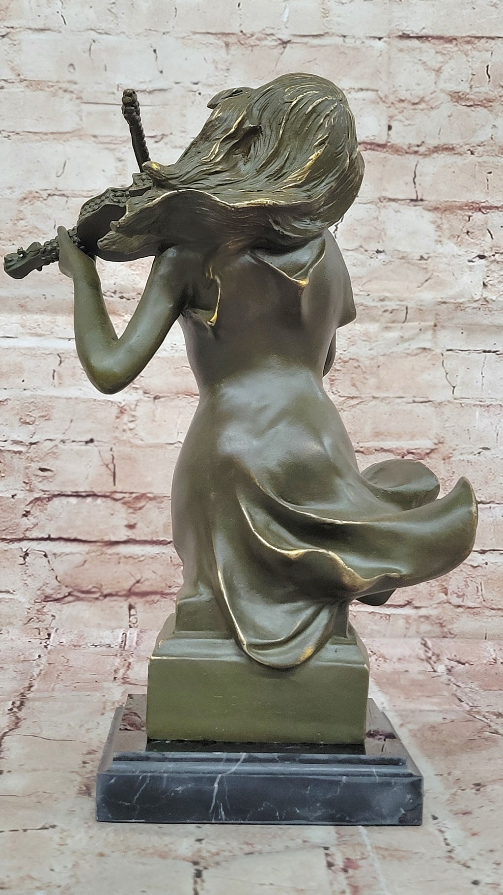 Female Violinist Bronze Sculpture - Classical Music Performer Art