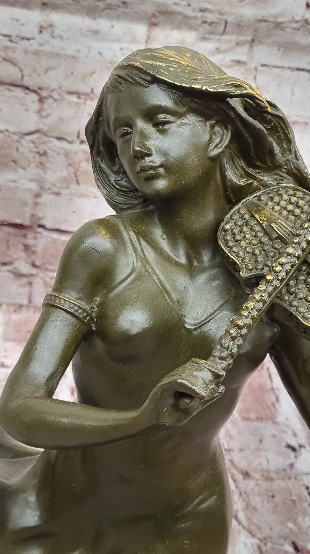 Female Violinist Bronze Sculpture - Classical Music Performer Art