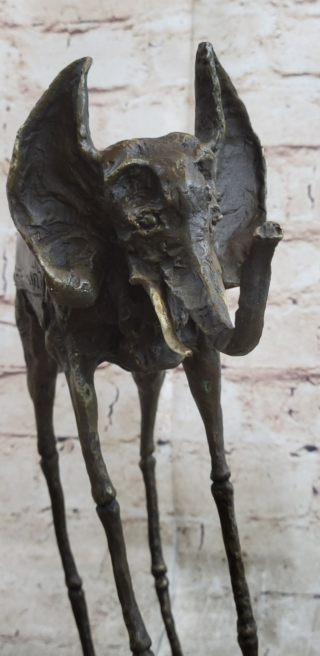 Salvador Dali Surrealist Elephant with Long Legs Bronze Metal Sculpture