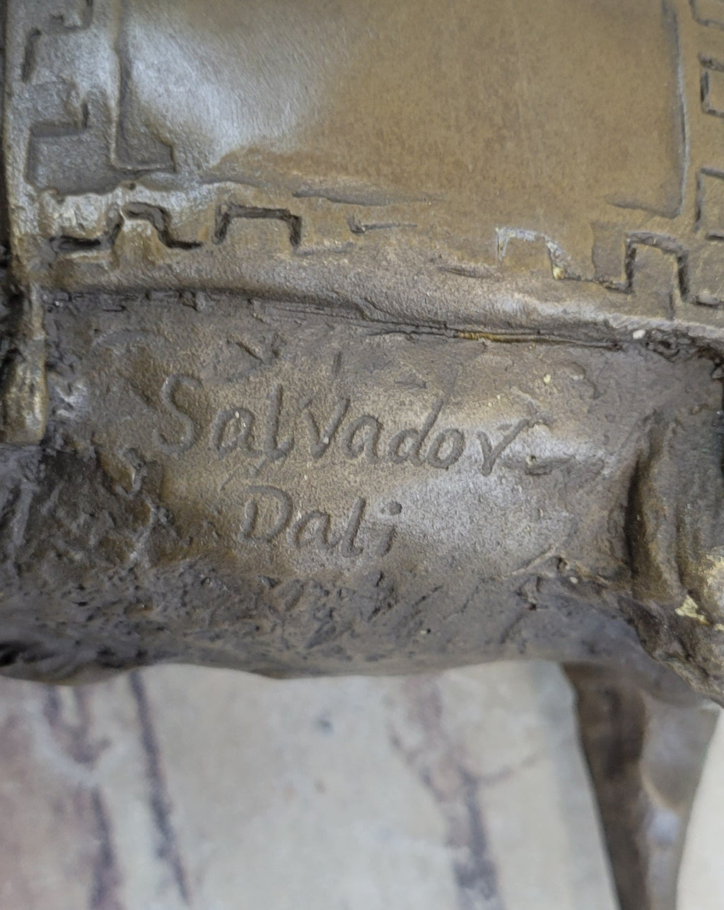 Salvador Dali Surrealist Elephant with Long Legs Bronze Metal Sculpture