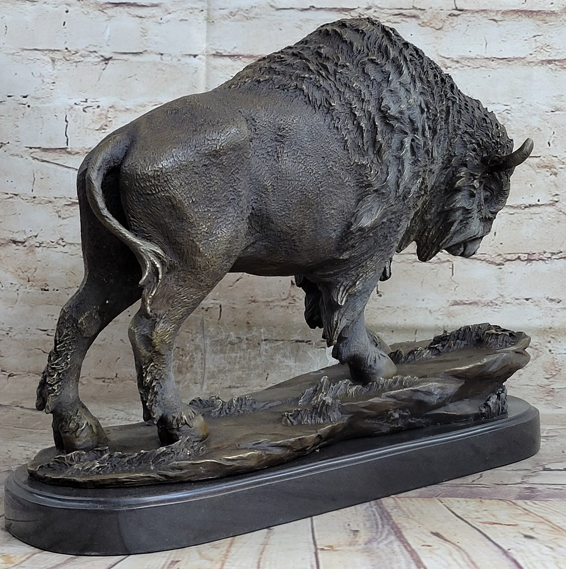 American Bison Buffalo Bronze Metal Statue Sculpture