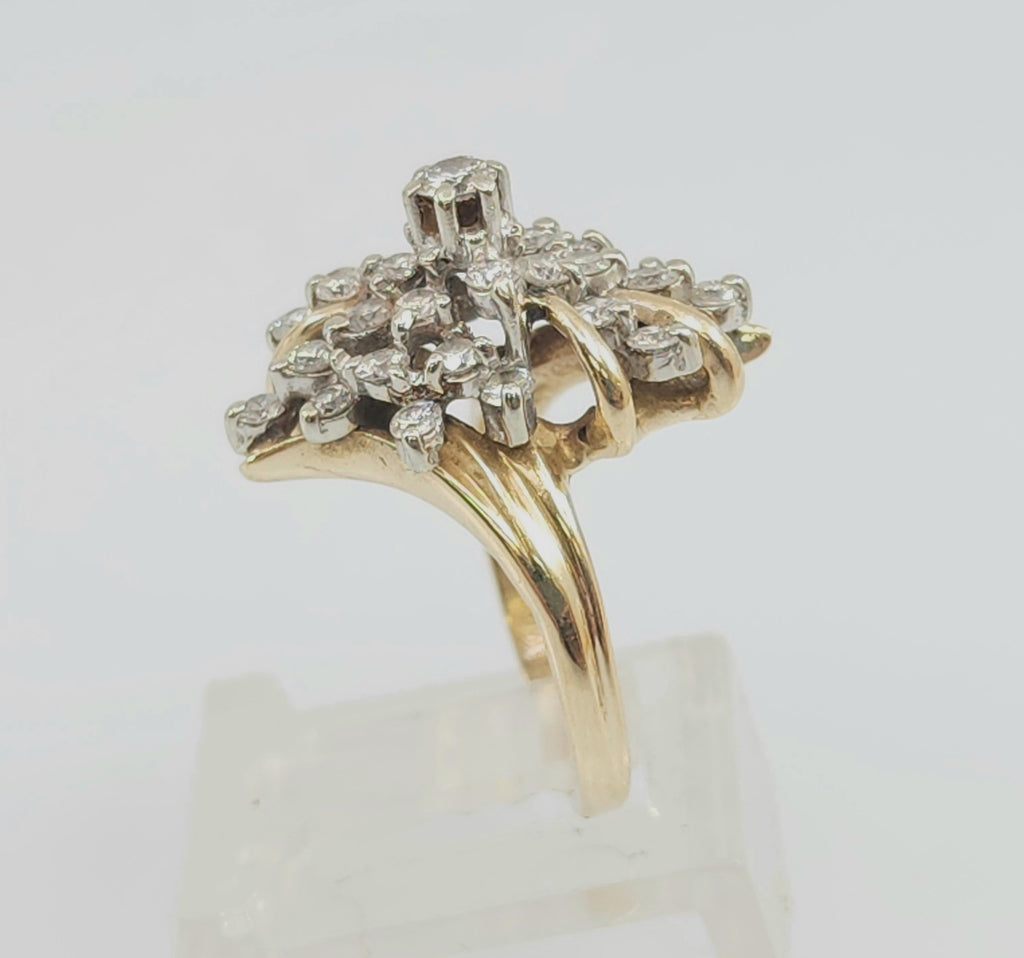 Vintage 14k yellow diamond ring