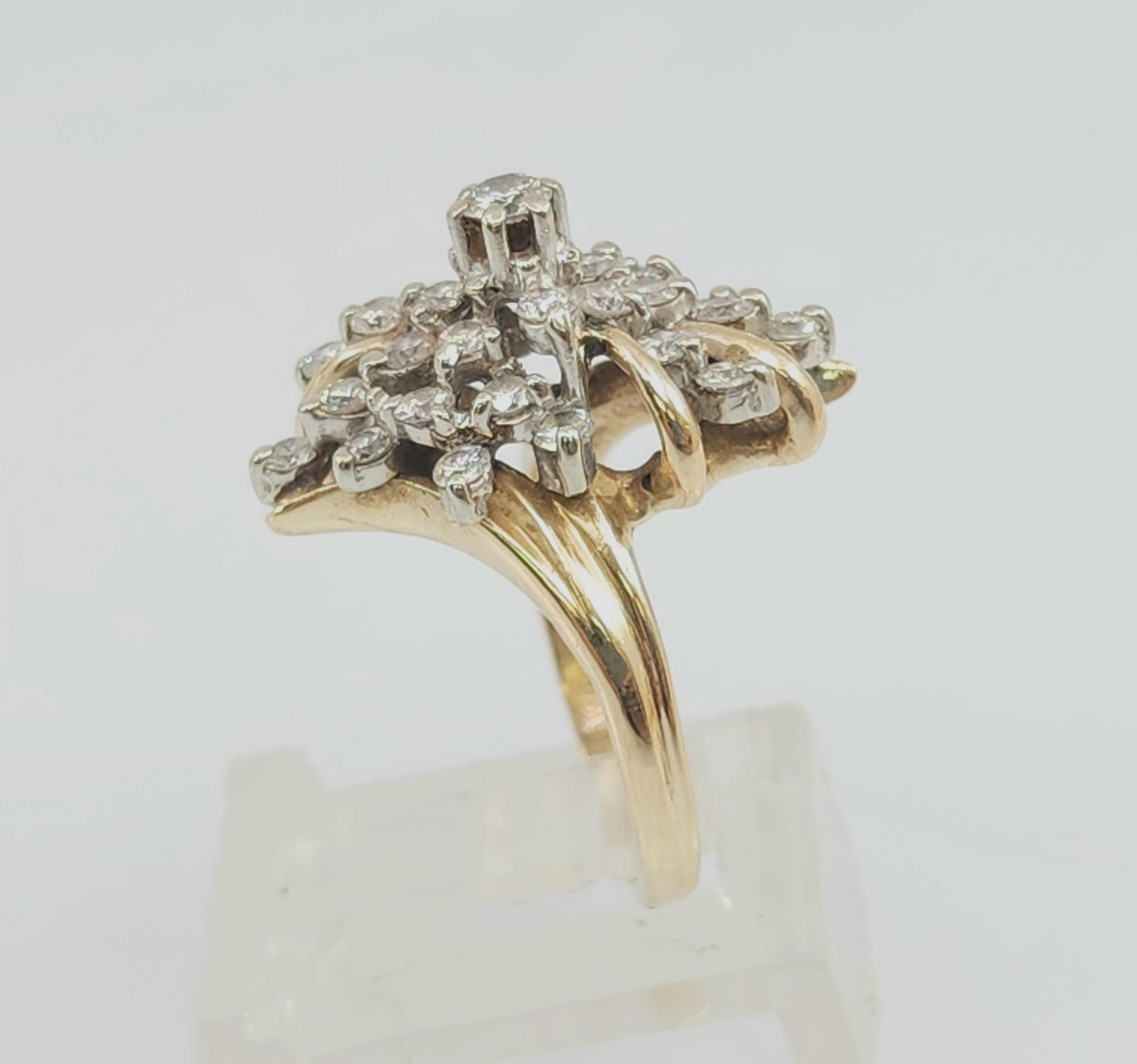 Vintage 14k yellow diamond ring