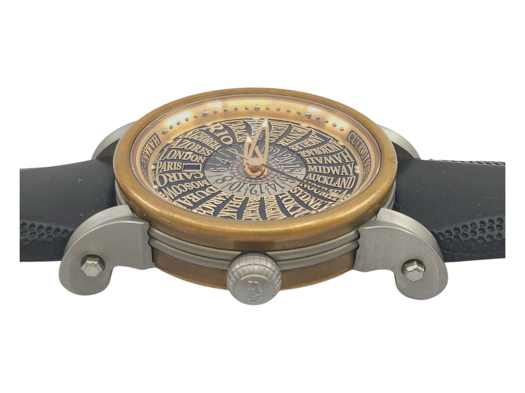 Cuervo Y Sobrinos Torpedo Pirata - Horas del Mundo - World time Watch