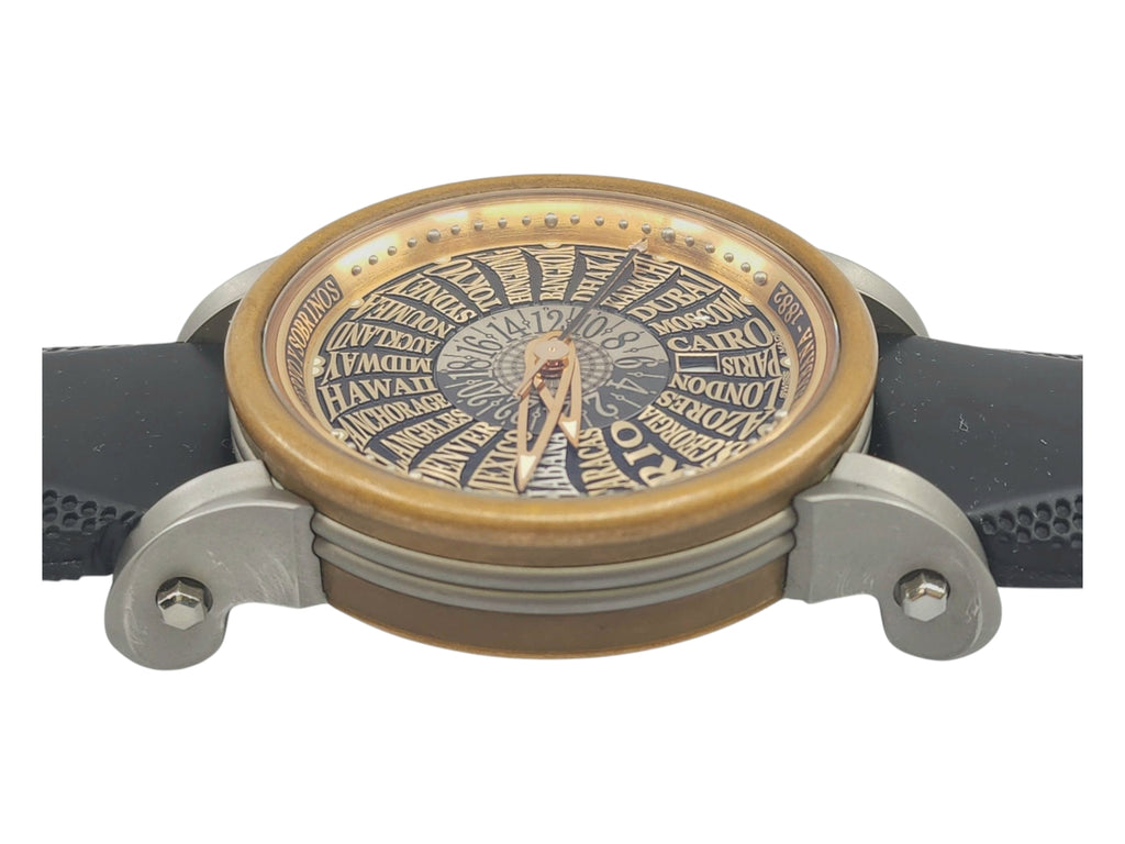 Cuervo Y Sobrinos Torpedo Pirata - Horas del Mundo - World time Watch