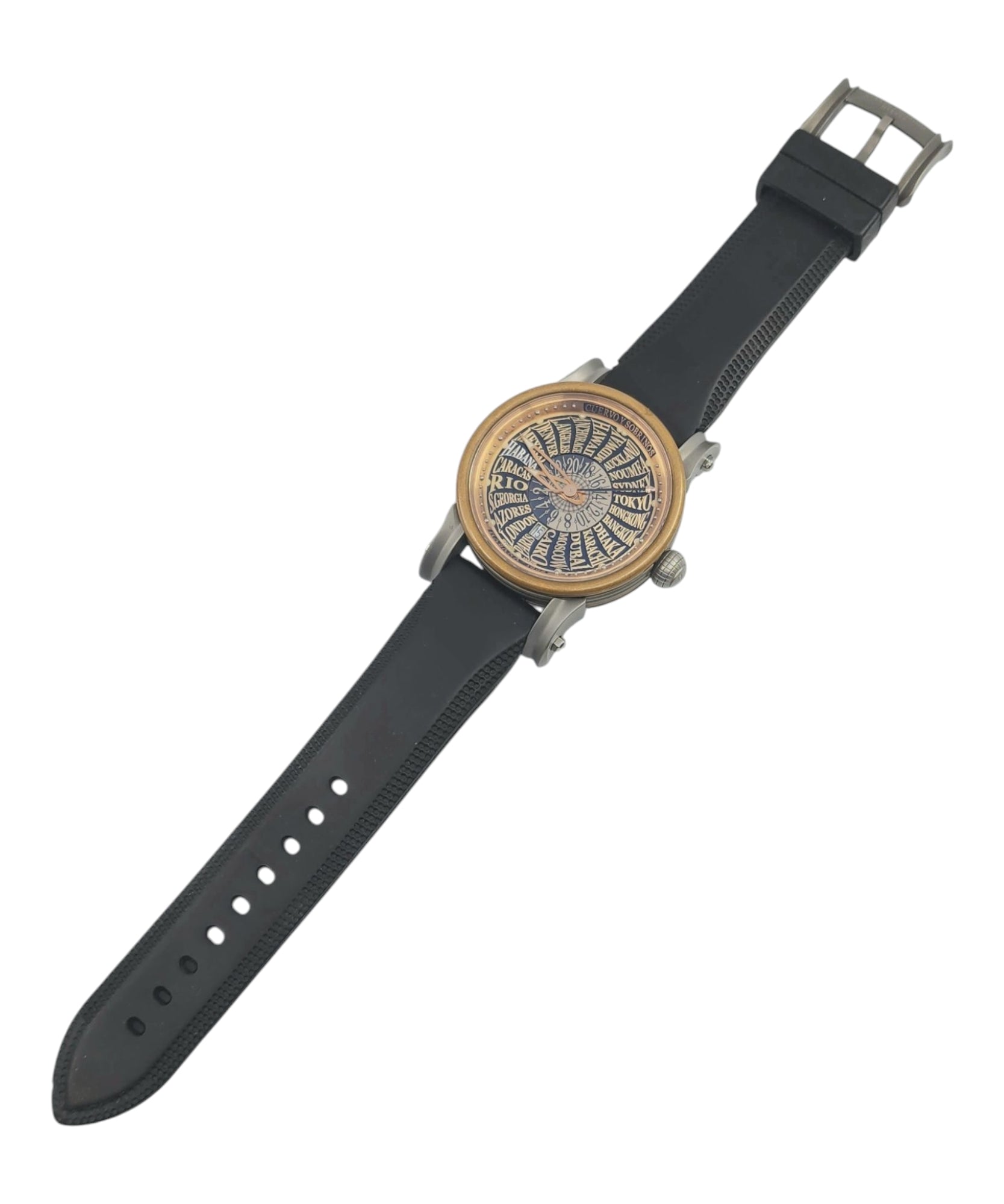Cuervo Y Sobrinos Torpedo Pirata - Horas del Mundo - World time Watch