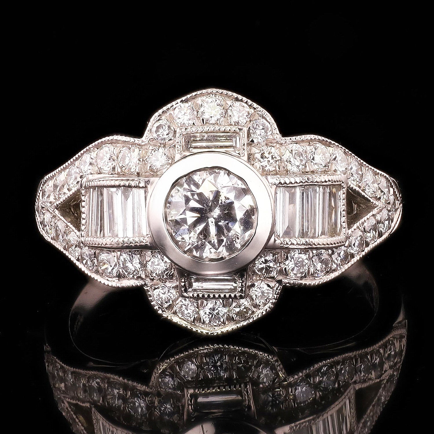0.55ct I COLOR I1 CLARITY CENTER Diamond Platinum Ring (1.44ctw Diamonds)