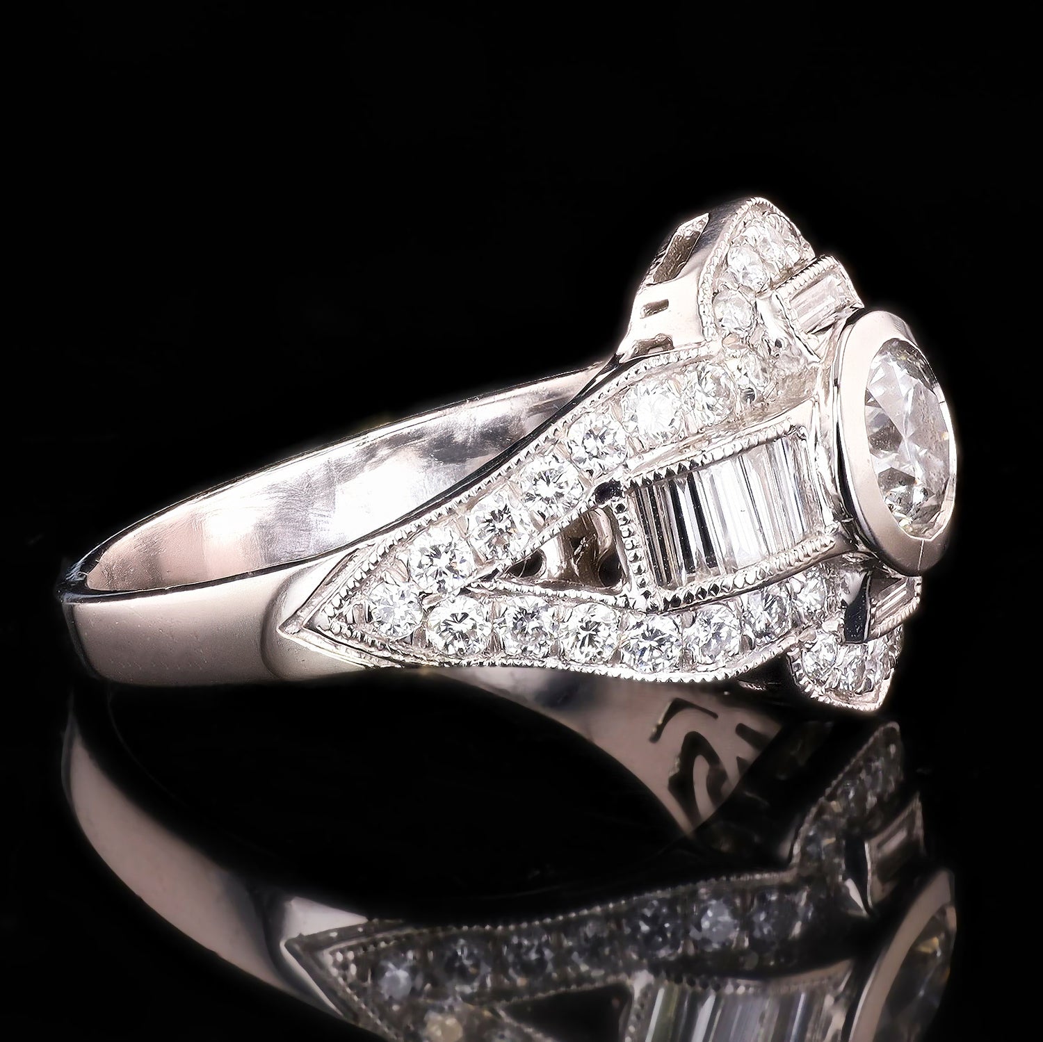 0.55ct I COLOR I1 CLARITY CENTER Diamond Platinum Ring (1.44ctw Diamonds)