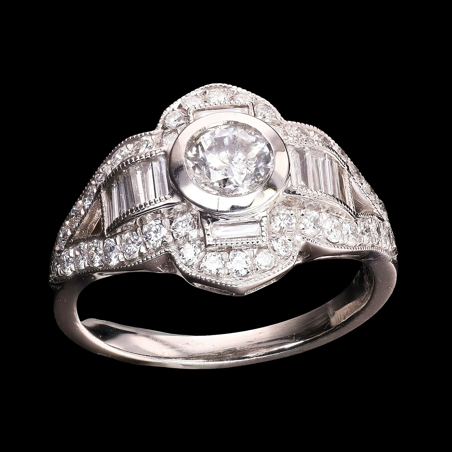 0.55ct I COLOR I1 CLARITY CENTER Diamond Platinum Ring (1.44ctw Diamonds)