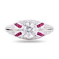 1.01ct Diamond and 0.47ctw Ruby Platinum Ring (1.66ctw Diamonds)