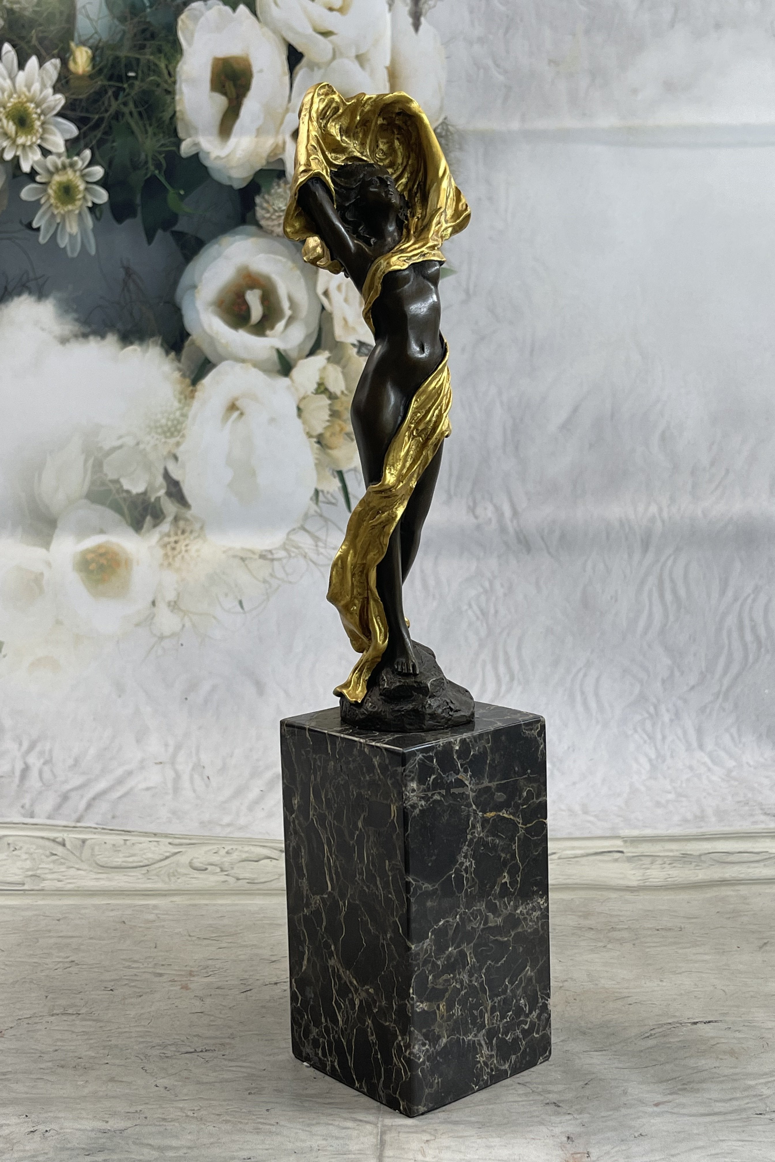 J.erte Nude Woman in Gold Bronze