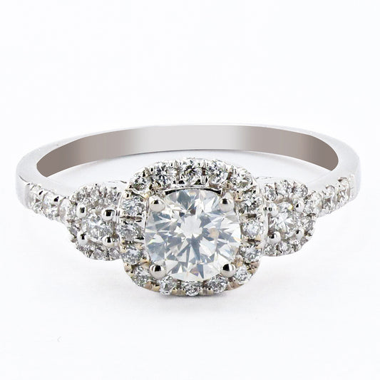 0.60ct K COLOR SI2 CLARITY CENTER Diamond Platinum Ring (1.13ctw Diamonds)