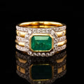 1.77ct Emerald and 1.13ctw Diamond 18K Yellow Gold Ring
