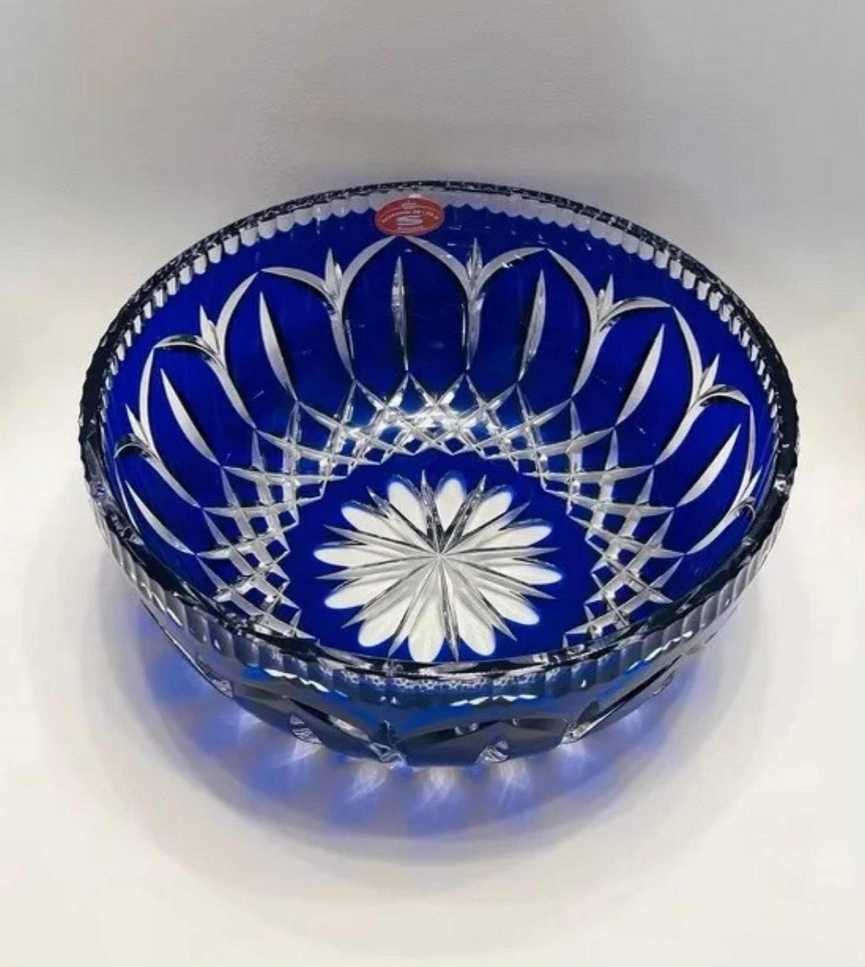 Handmade cut glass centerpiece